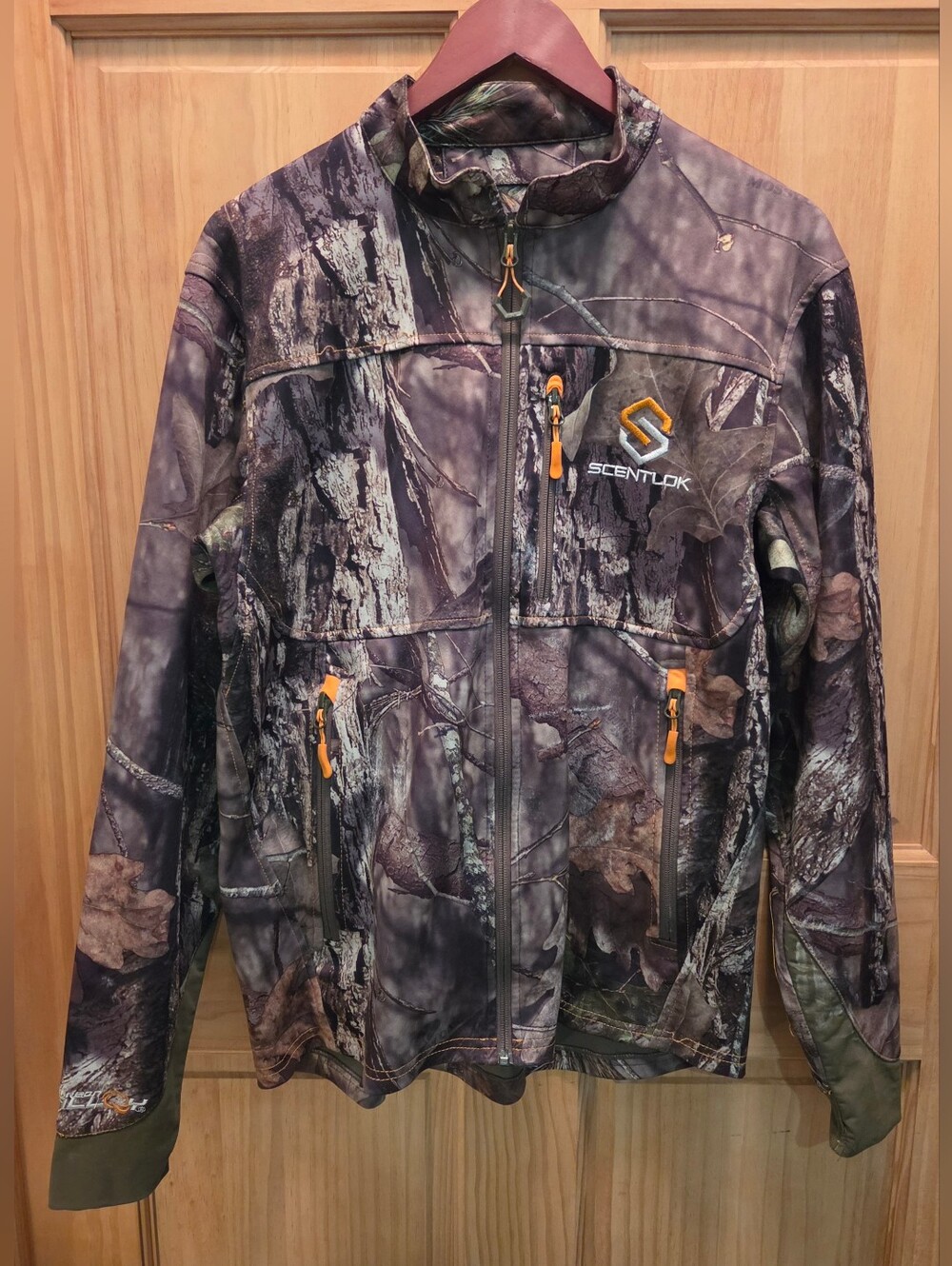 Scentlok Camo Savanna Hunting Full Zip Jacket with Orange Accents Size Medium